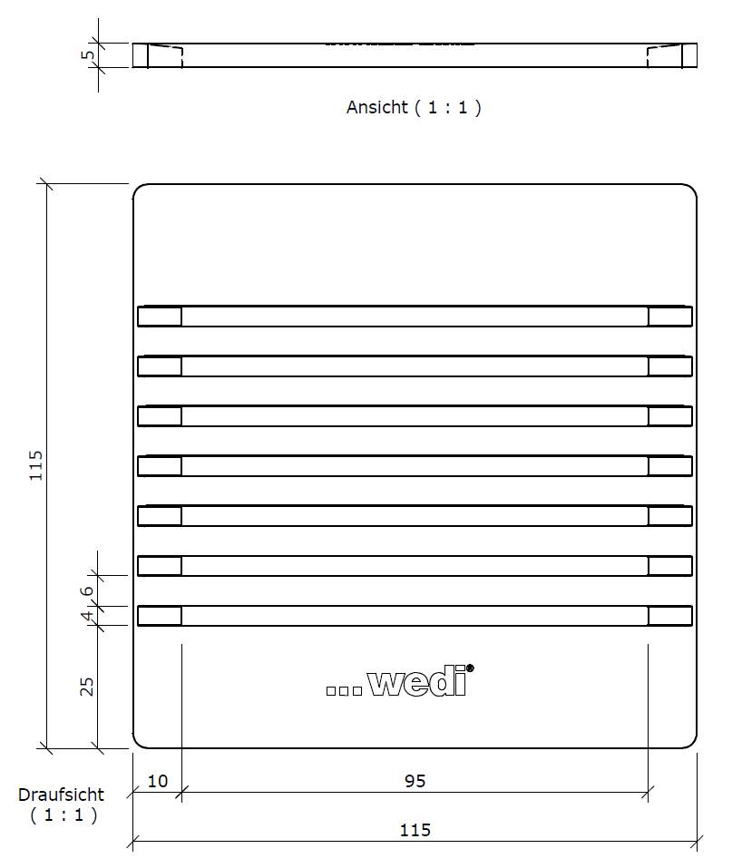 WEDI Ablaufabdeckung Fundo Fino 4.1 Edelstahl eckig